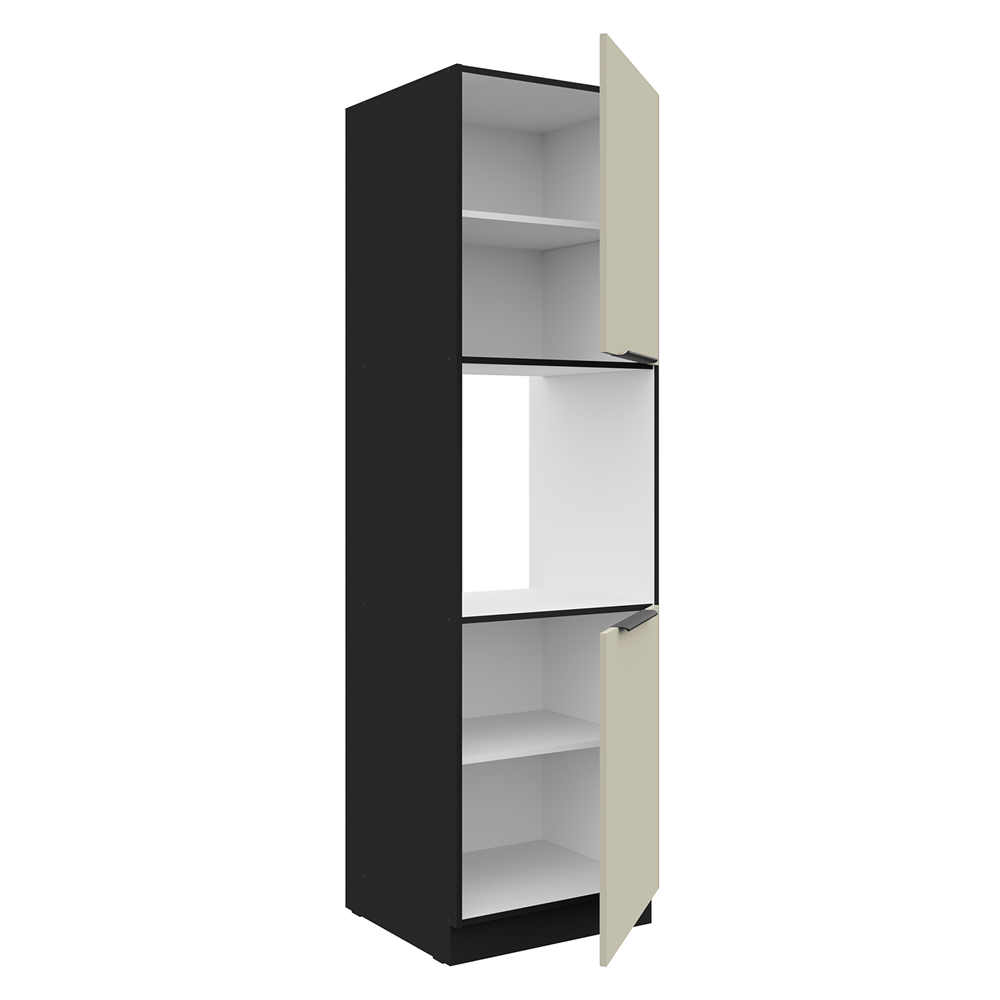 Dulap inalt, pentru cuptor, casmir/negru, ARAKA 60 DP-210 2F — imaginea 2