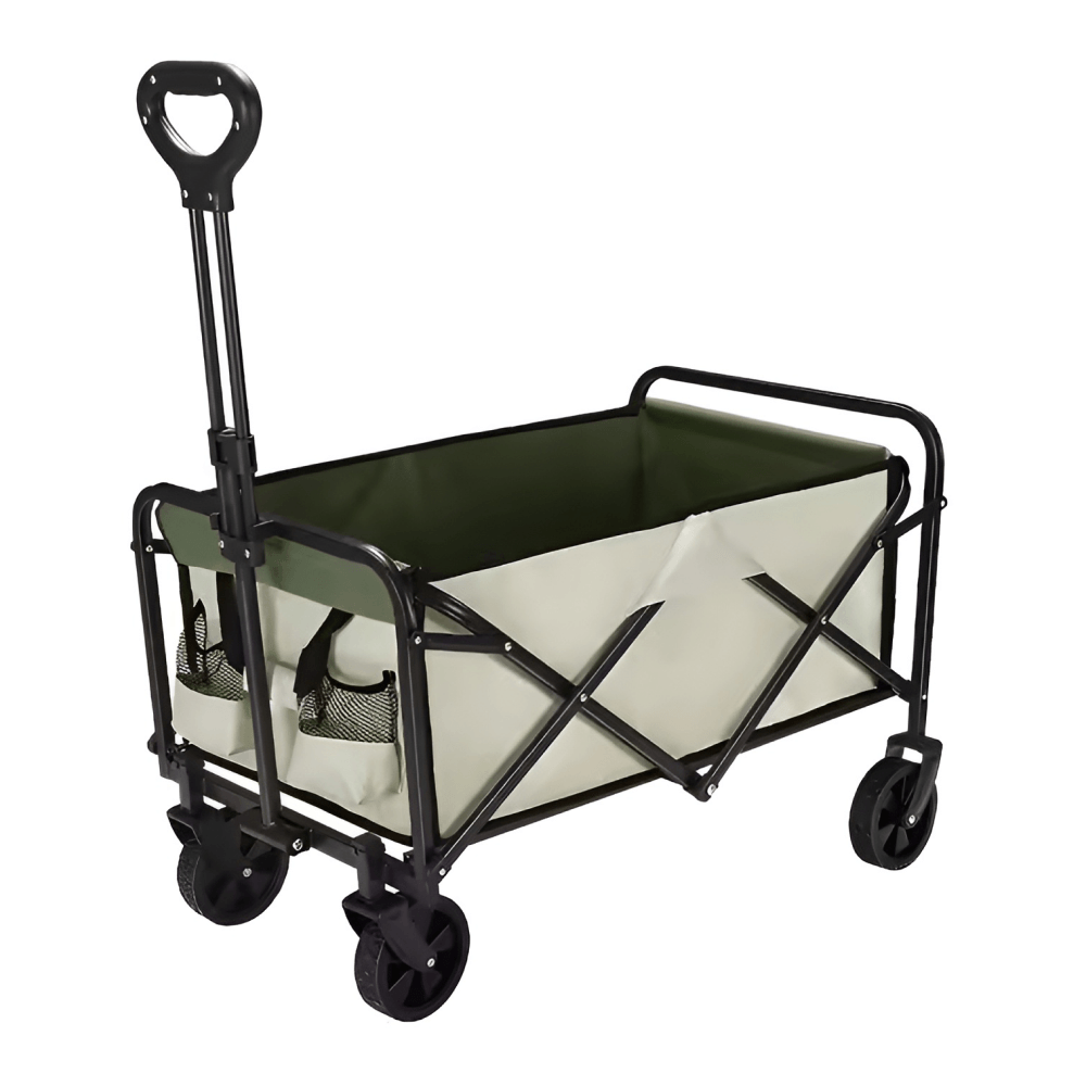 Carucior de gradina, pliabil, bej/verde/negru, KARIL — imaginea 2