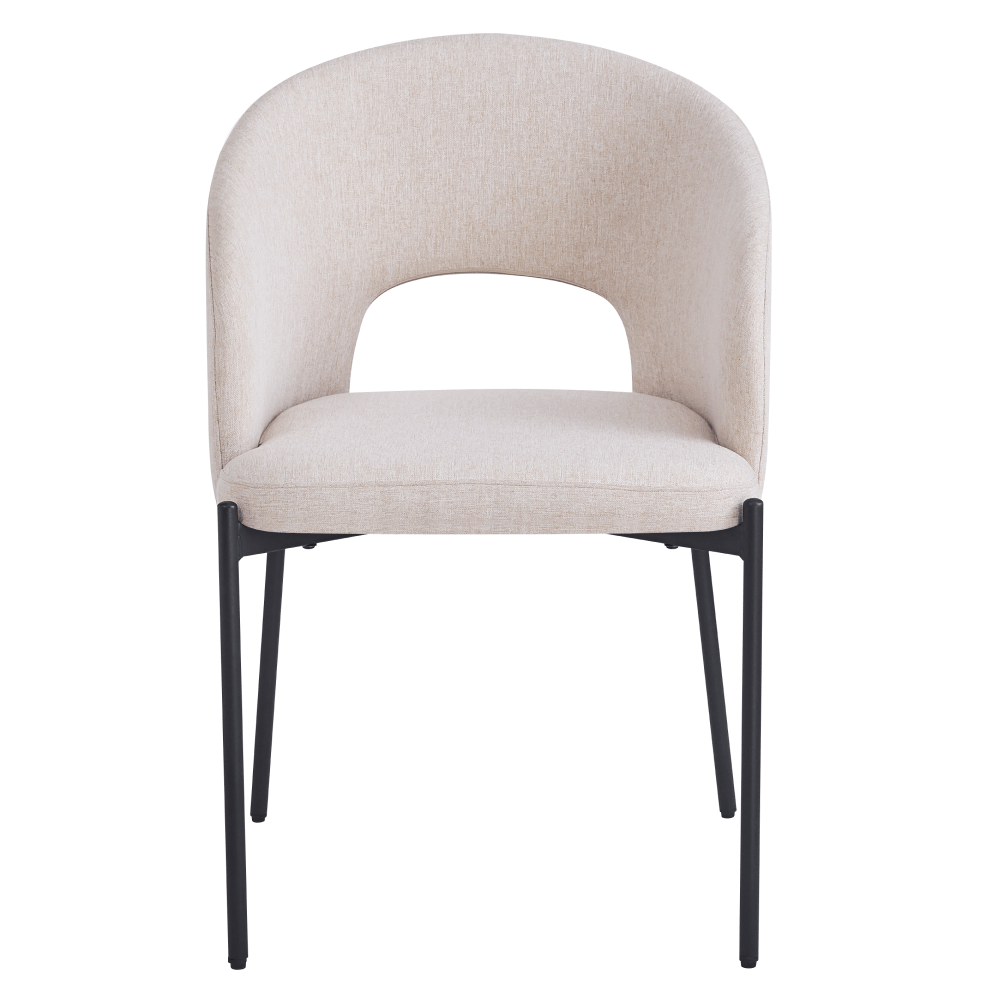 Scaun pentru sufragerie, bej/negru, LONKA — imaginea 2