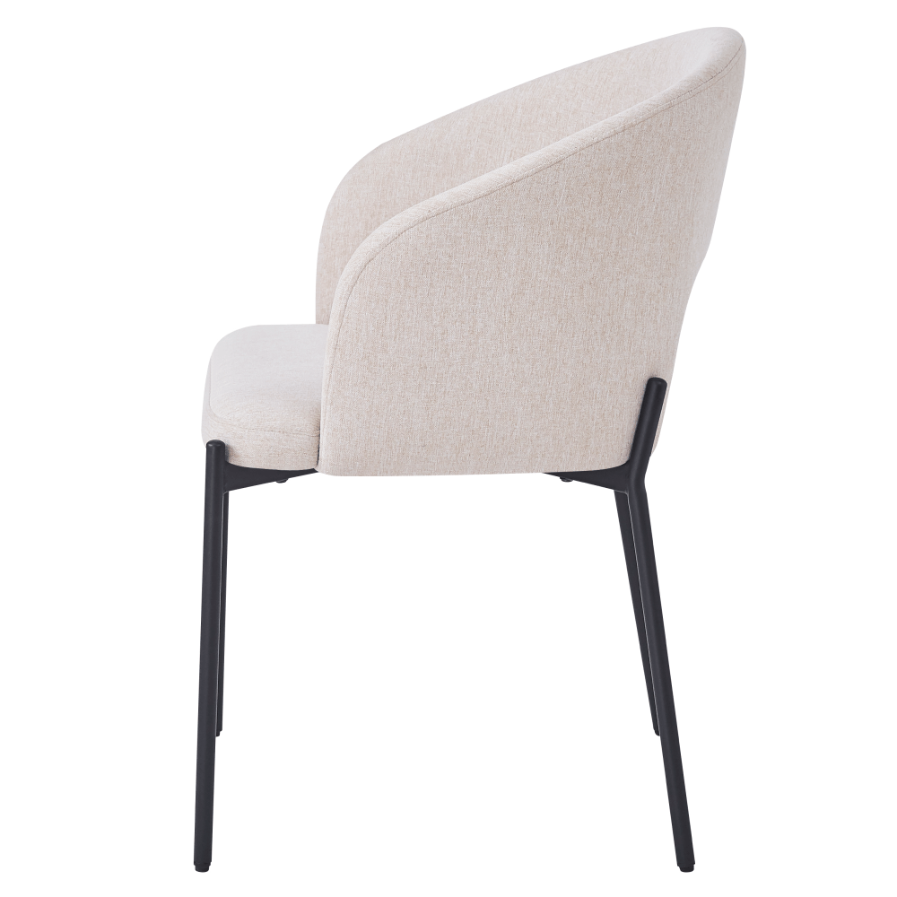 Scaun pentru sufragerie, bej/negru, LONKA — imaginea 3