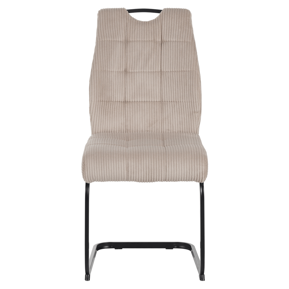 Scaun pentru sufragerie, maro-gri Taupe/neagra, KELMA — imaginea 2