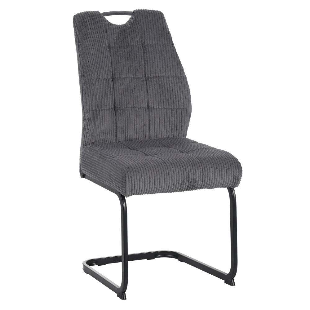 Scaun pentru sufragerie, gri/negru, KELMA — imaginea 2