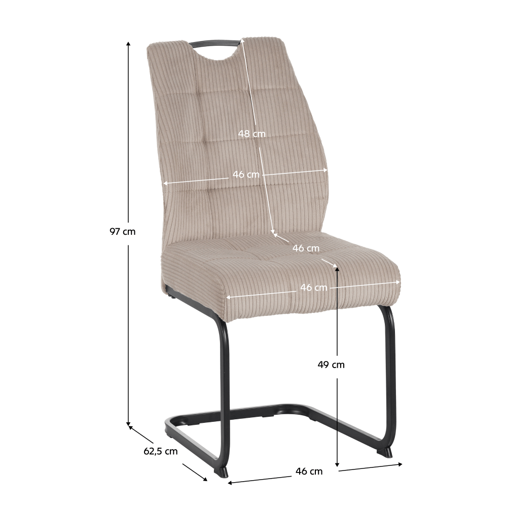 Scaun pentru sufragerie, maro-gri Taupe/neagra, KELMA — imaginea 4