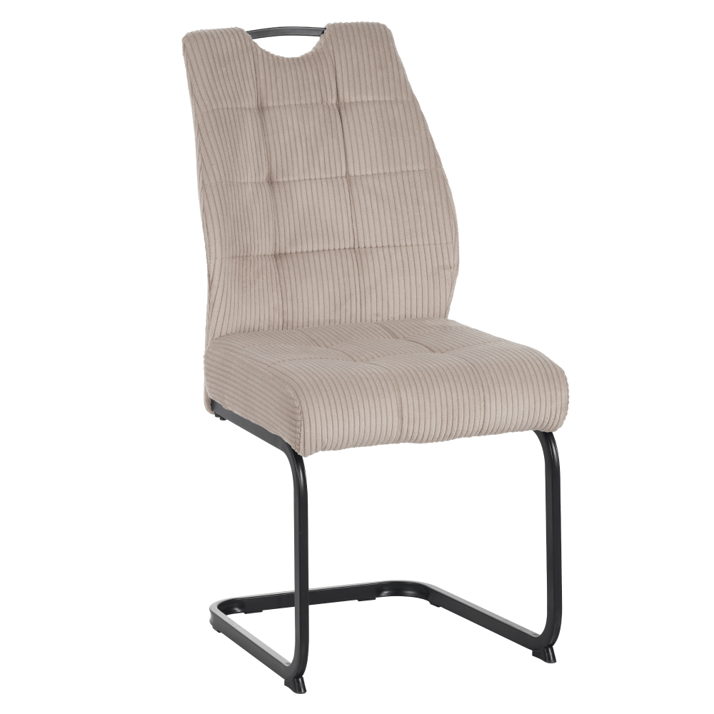 Scaun pentru sufragerie, maro-gri Taupe/neagra, KELMA — imaginea 5