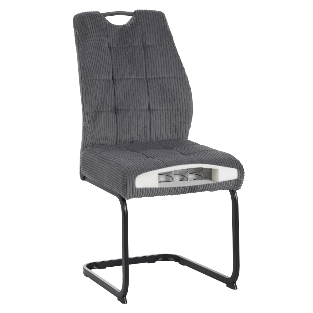 Scaun pentru sufragerie, gri/negru, KELMA — imaginea 6