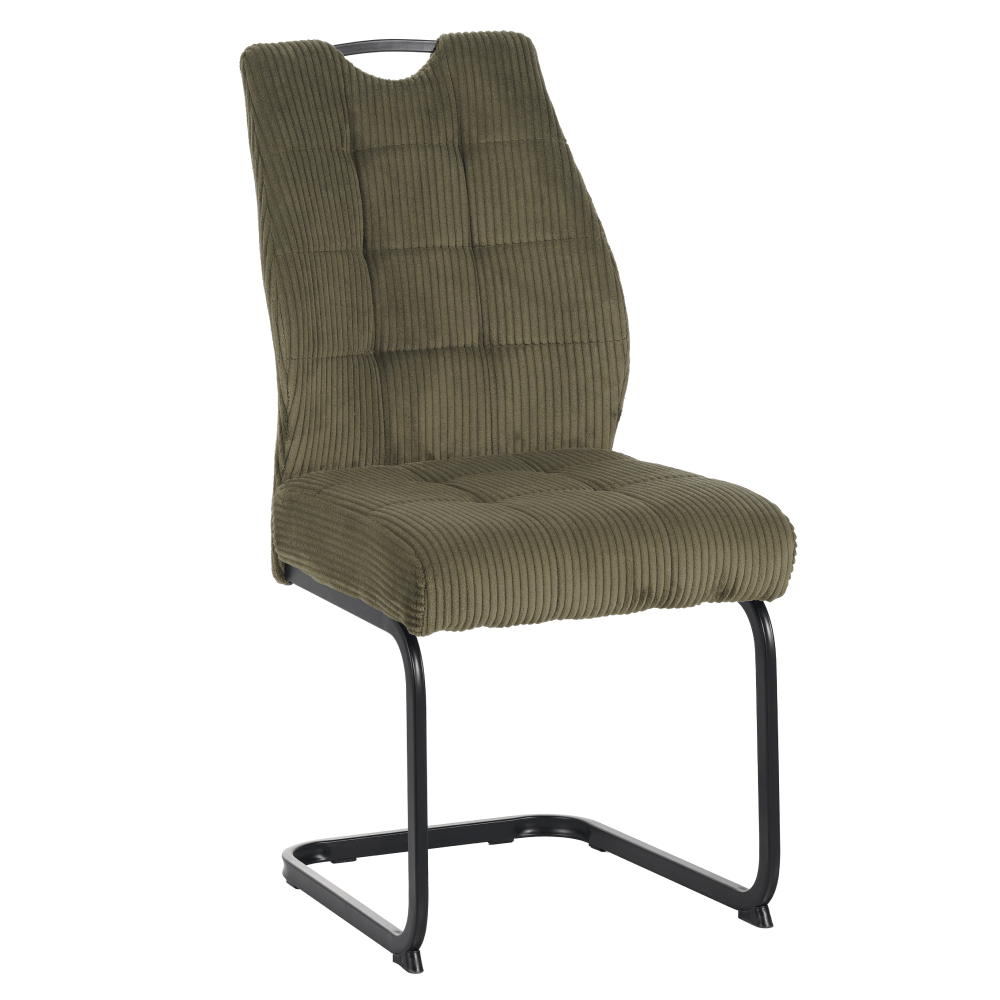 Scaun pentru sufragerie, verde/neagra, KELMA — imaginea 2