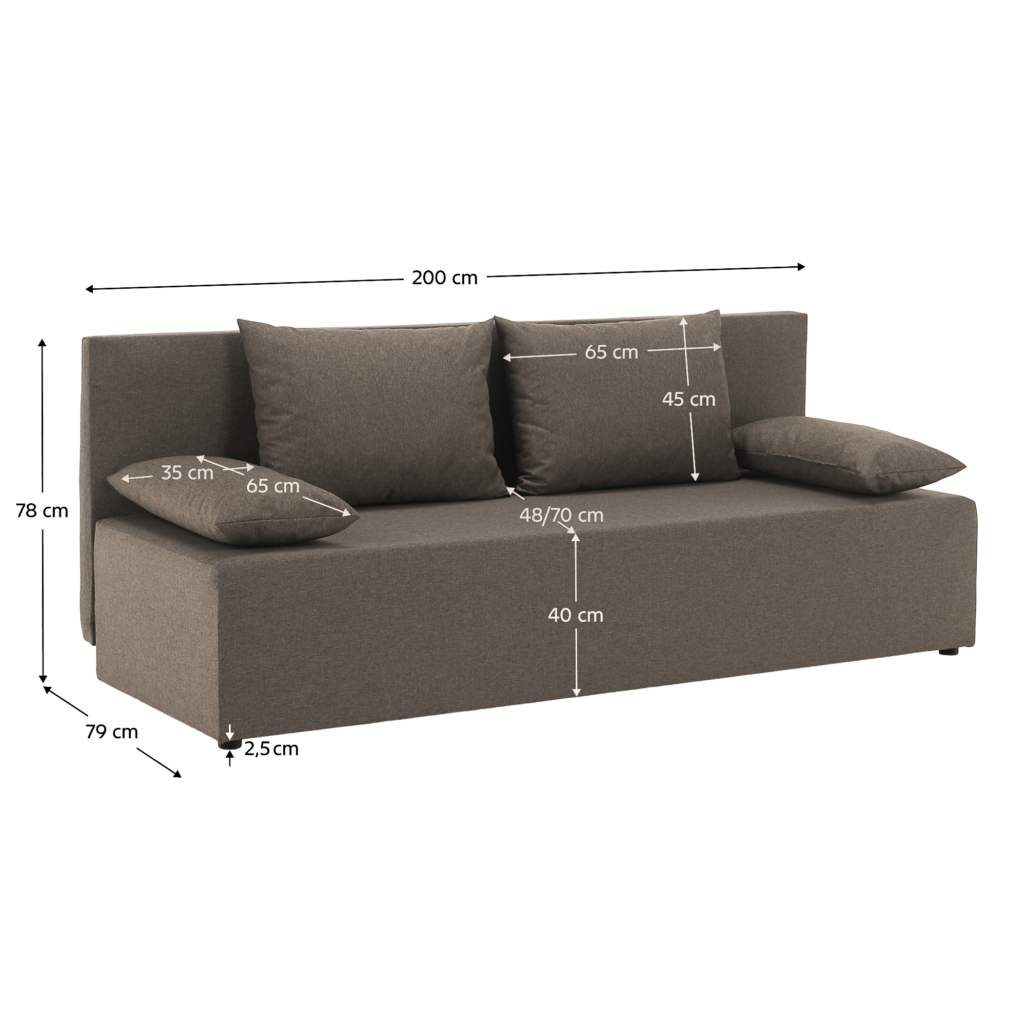 Canapea extensibila, maro, EUGI — imaginea 8