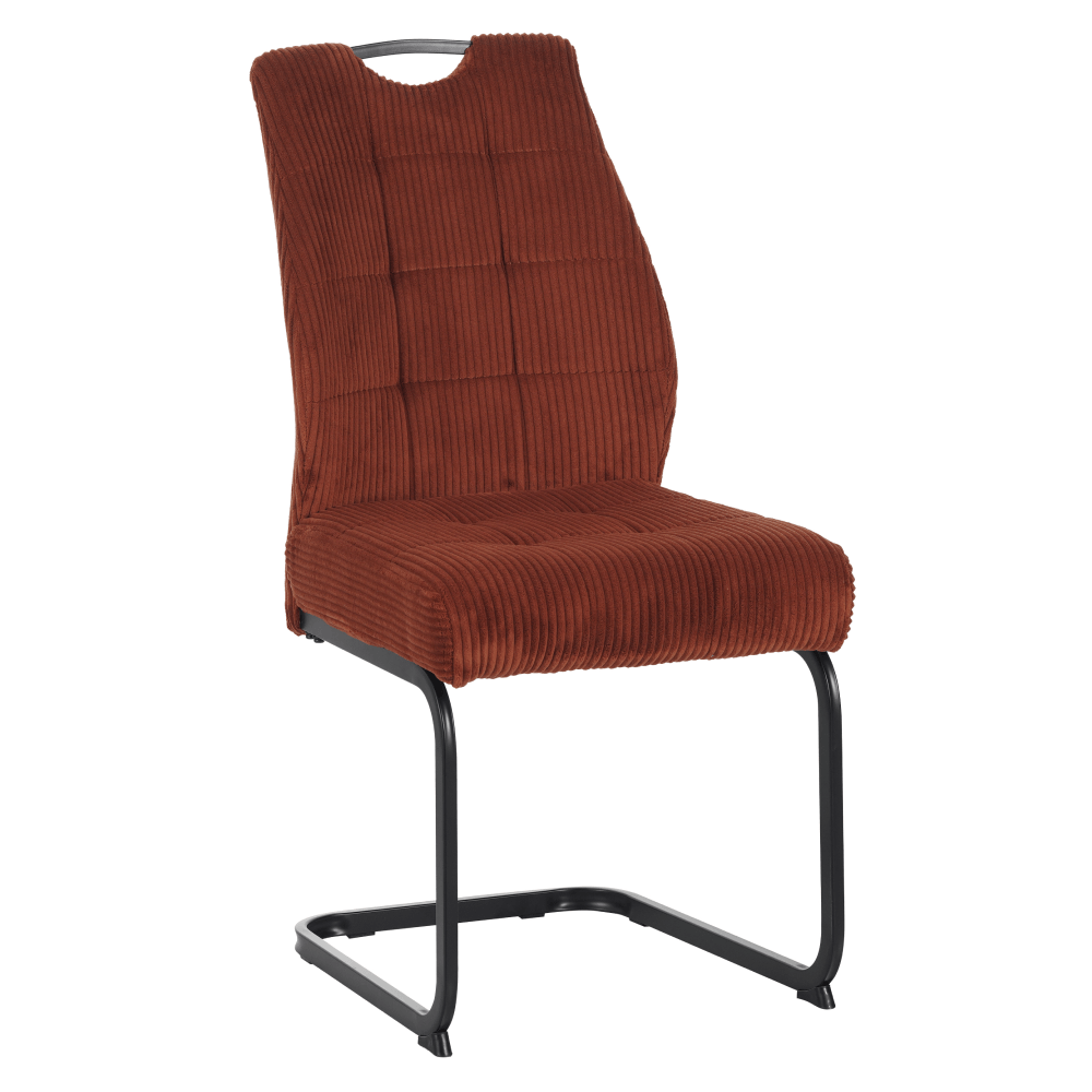 Scaun pentru sufragerie, teracota/negru, KELMA — imaginea 2
