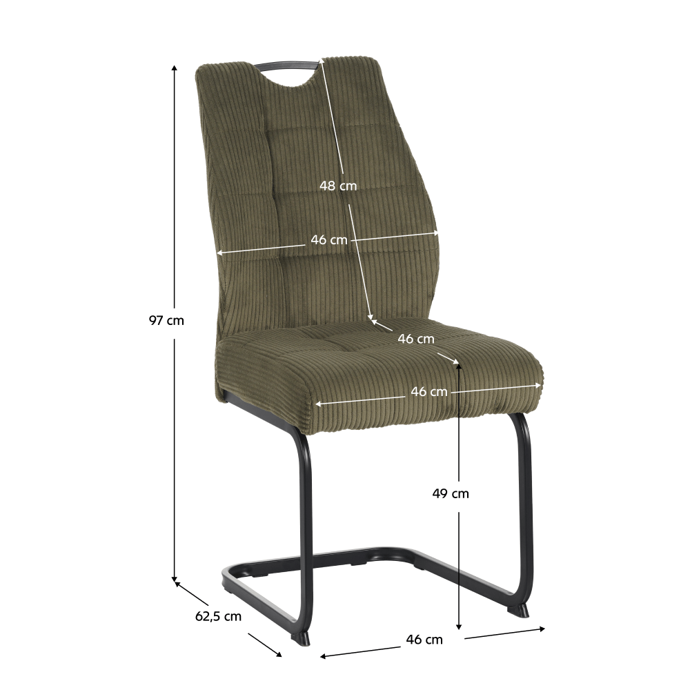 Scaun pentru sufragerie, verde/neagra, KELMA — imaginea 5