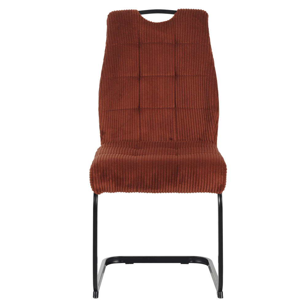 Scaun pentru sufragerie, teracota/negru, KELMA — imaginea 3