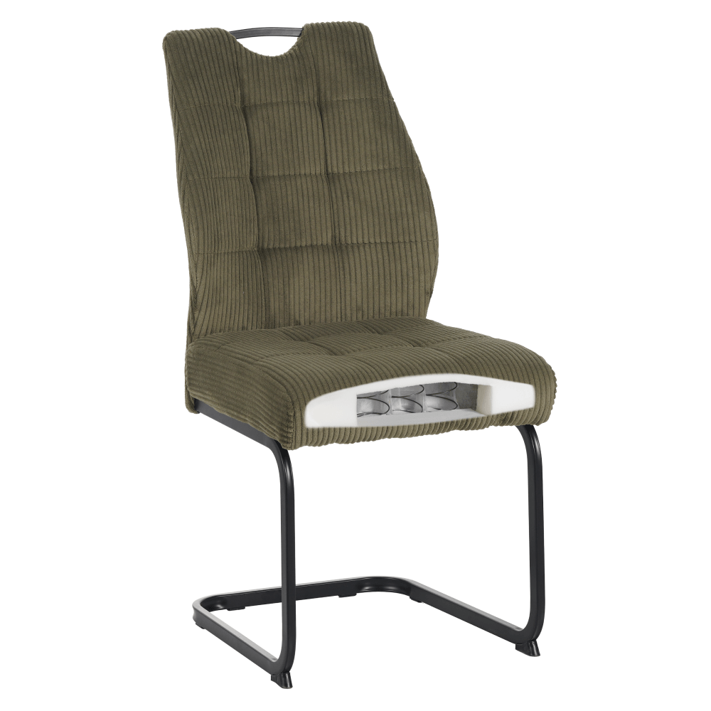 Scaun pentru sufragerie, verde/neagra, KELMA — imaginea 6