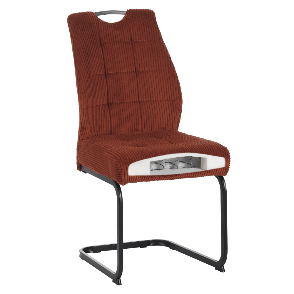 Scaun pentru sufragerie, teracota/negru, KELMA — imaginea 6