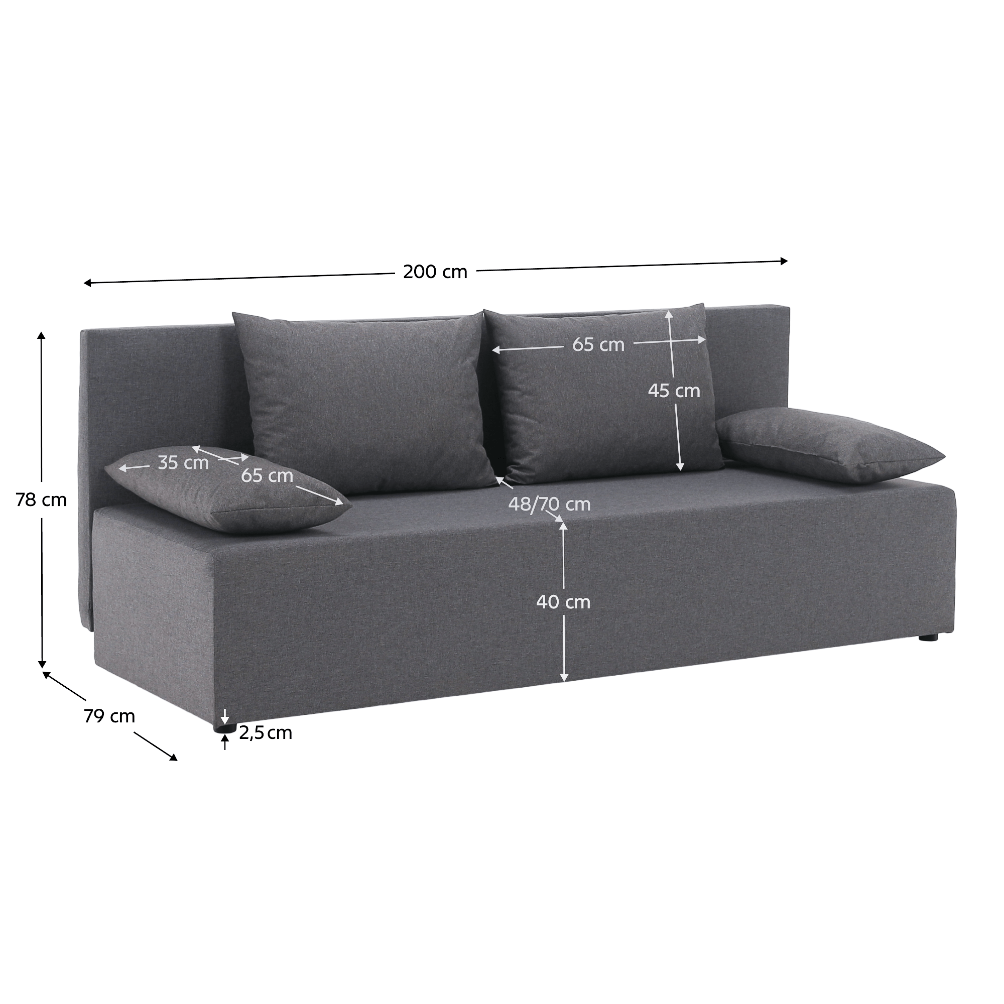 Canapea extensibila, gri deschis, EUGI — imaginea 15