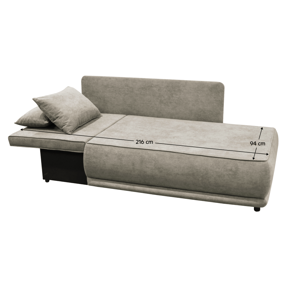 Canapea extensibila, bej gri Taupe, pe stanga, LIAMI — imaginea 6