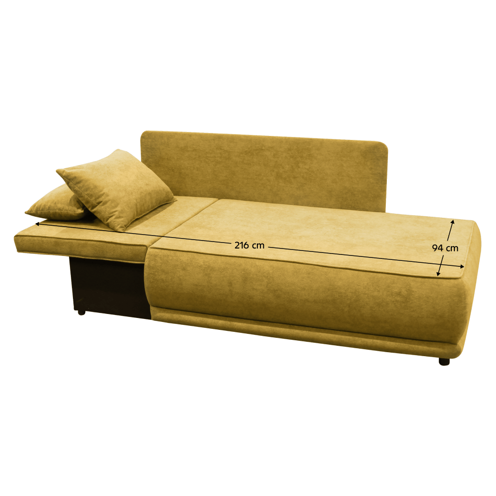 Canapea extensibila, mustar, pe stanga LIAMI — imaginea 3