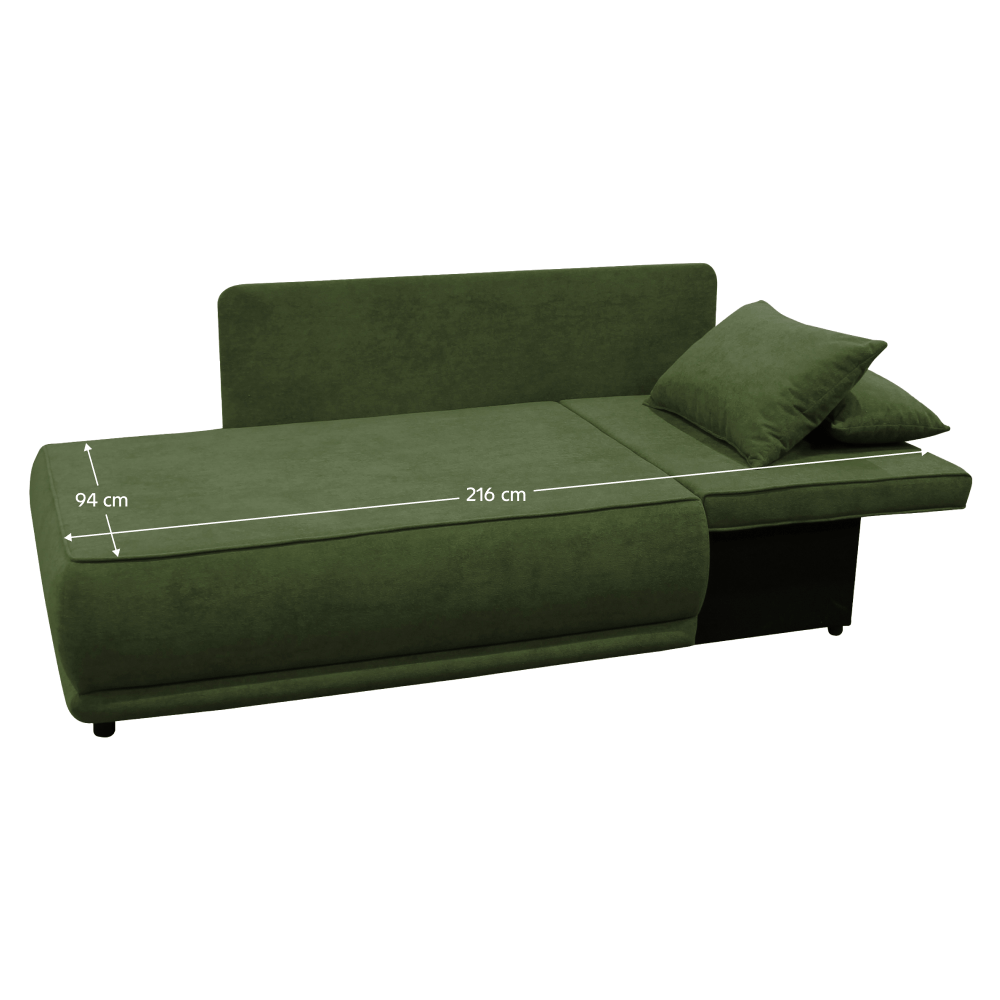 Canapea extensibila, verde, LIAMI — imaginea 3