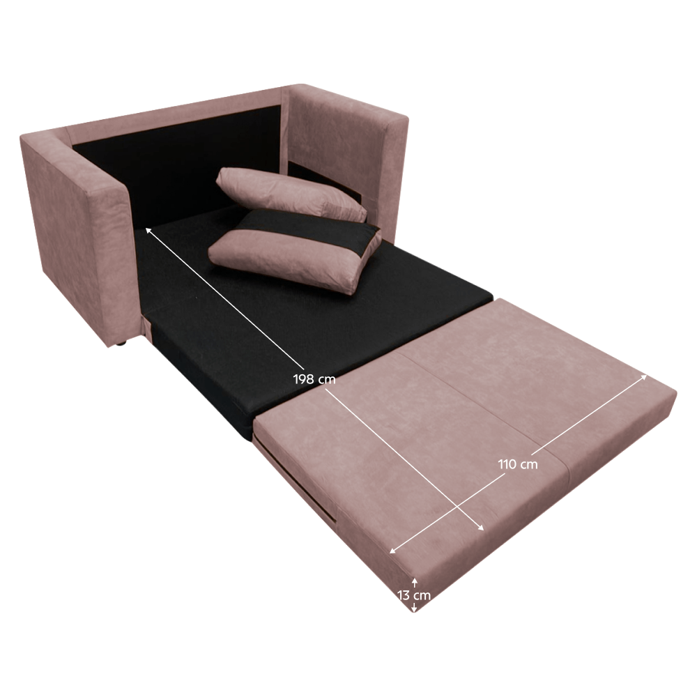 Canapea extensibila, roz, BEJA — imaginea 2