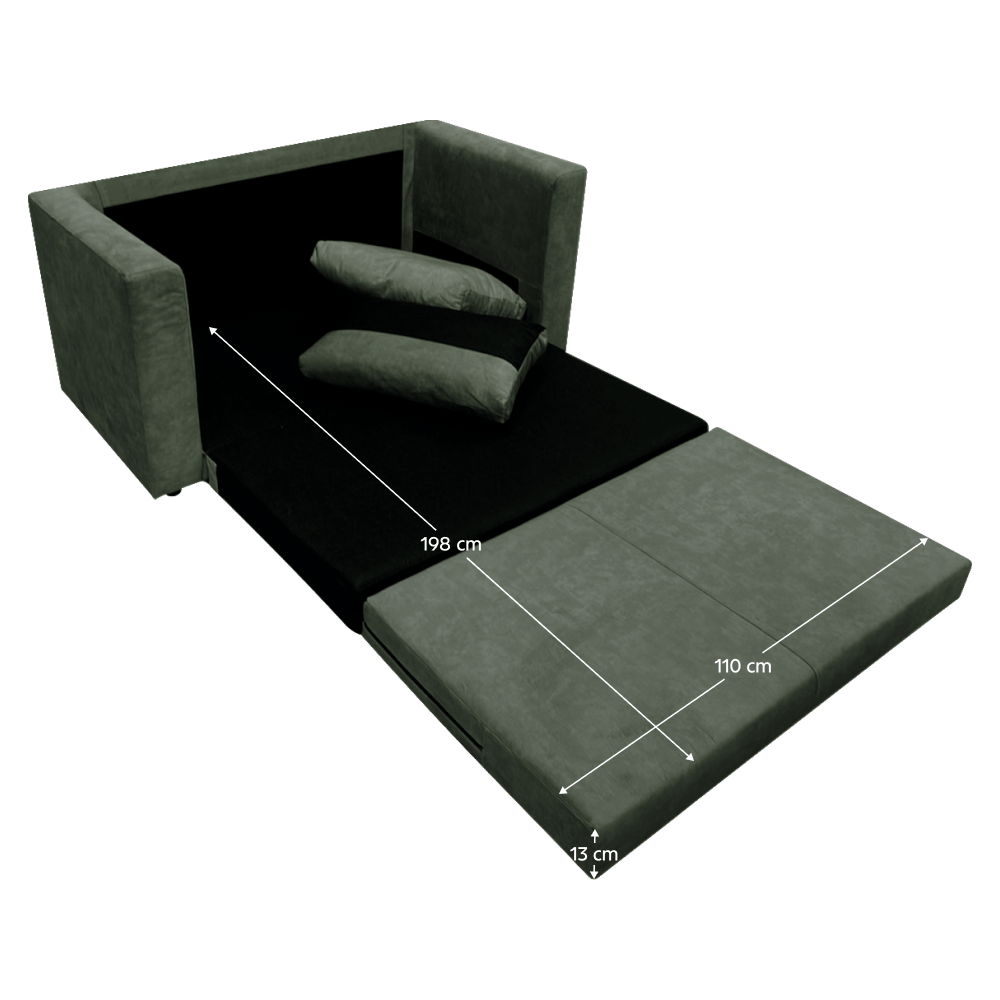 Canapea extensibila, verde, BEJA — imaginea 2