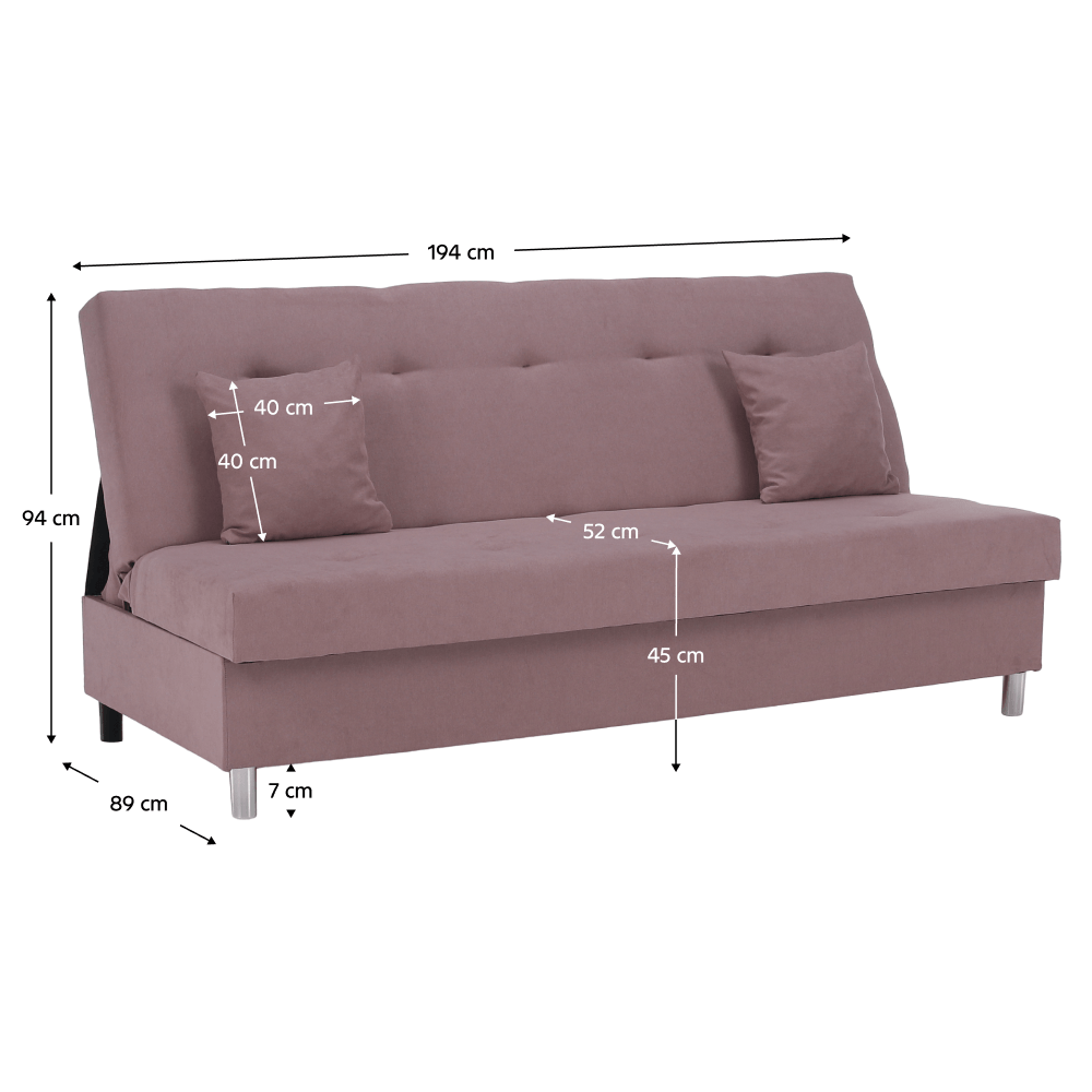 Canapea extensibila, roz, ALADA — imaginea 2