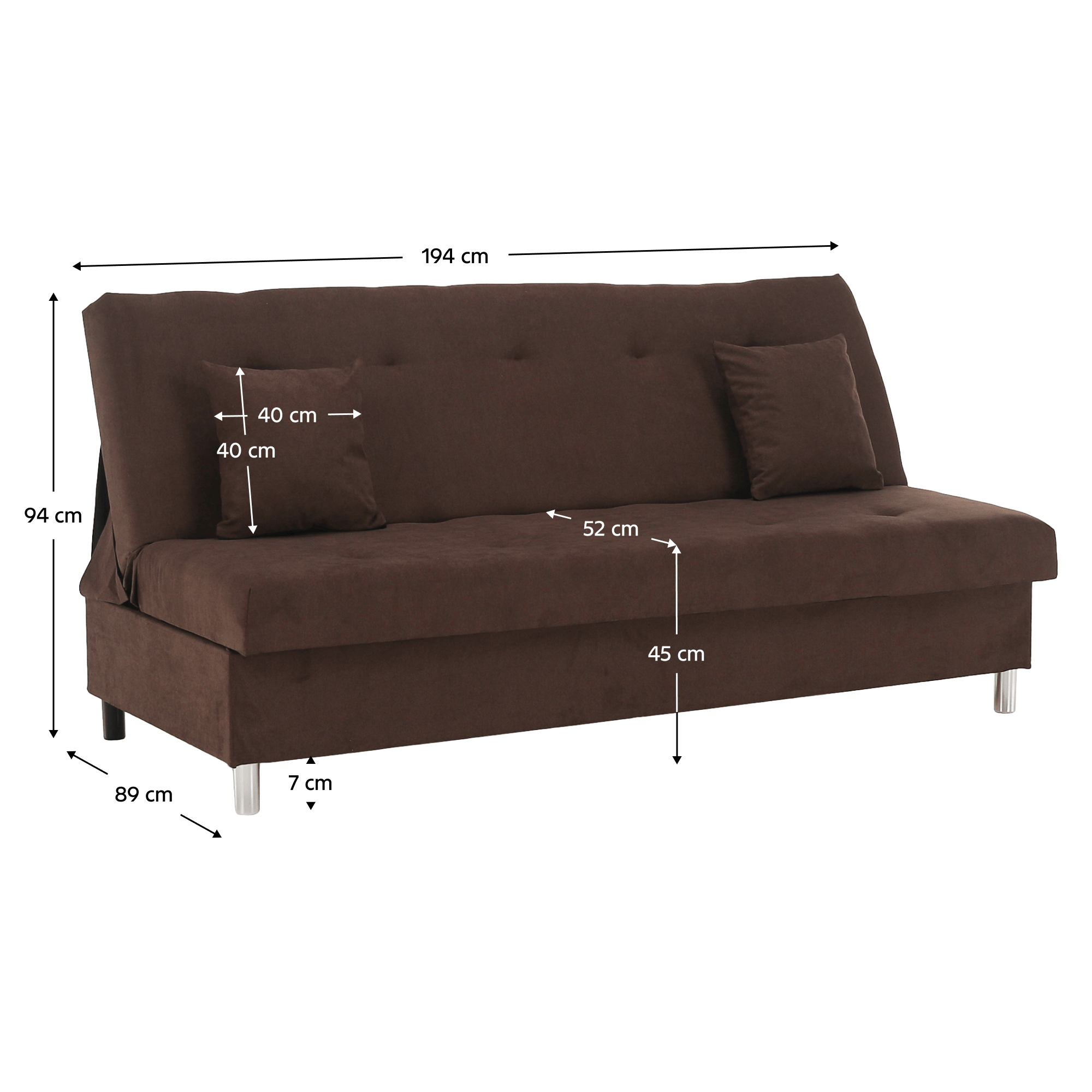 Canapea extensibila, maro, ALADA — imaginea 3