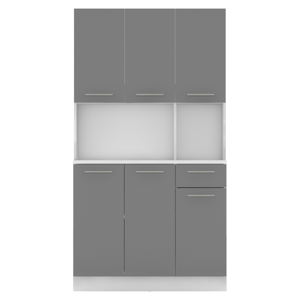 Dulap de bucatarie cu sase usi, alb/grafit, PELION NEW — imaginea 4