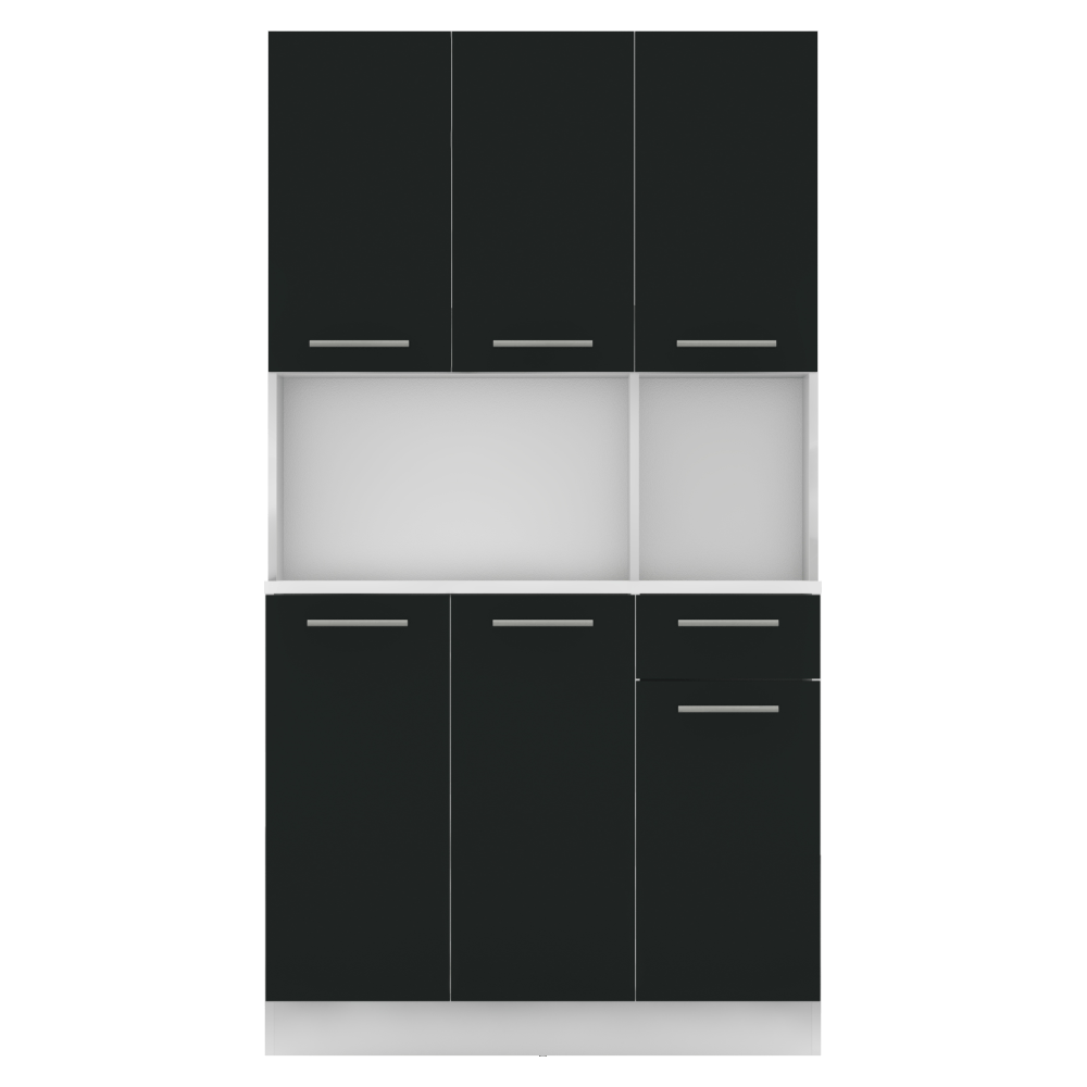 Dulap de bucatarie cu sase usi, alb/negru, PELION NEW — imaginea 4