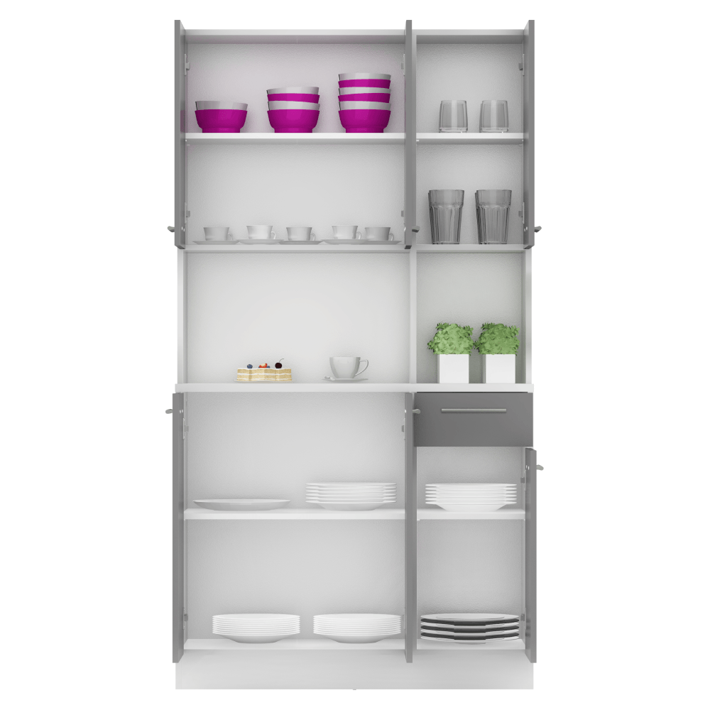 Dulap de bucatarie cu sase usi, alb/grafit, PELION NEW — imaginea 6