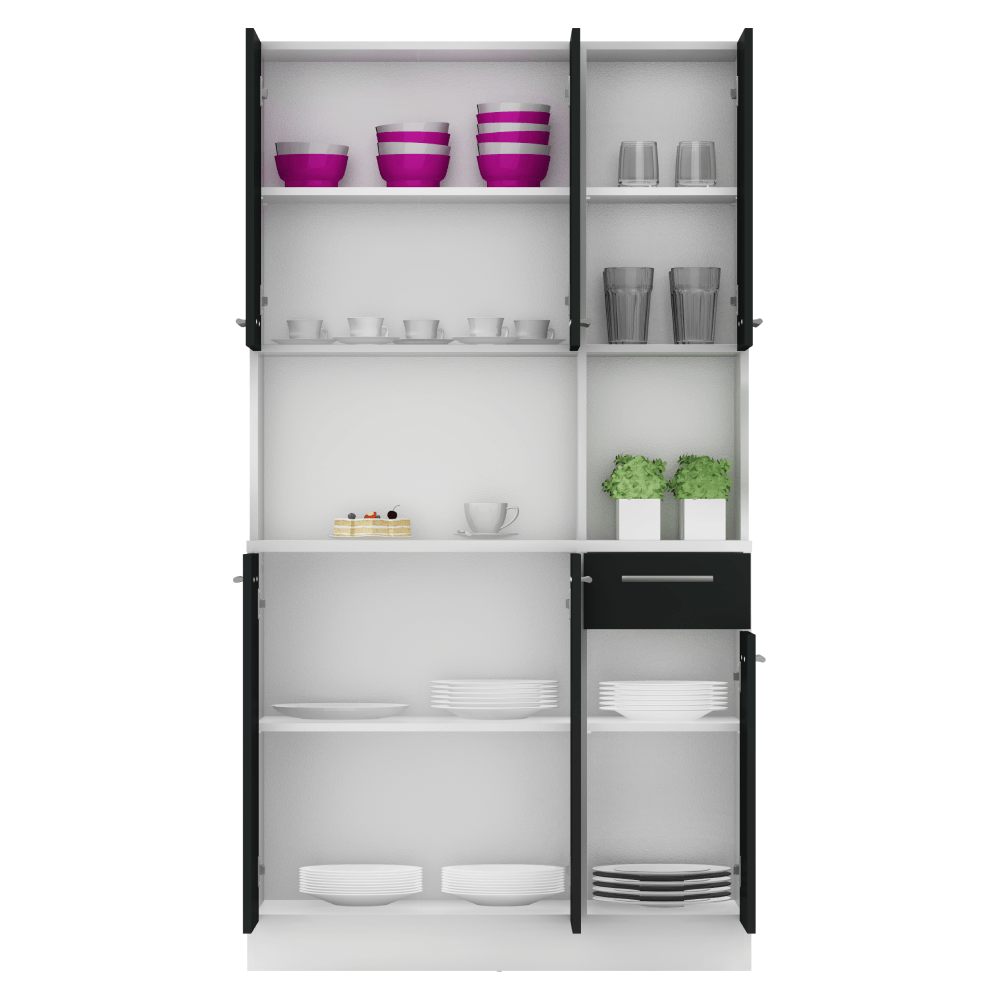 Dulap de bucatarie cu sase usi, alb/negru, PELION NEW — imaginea 6