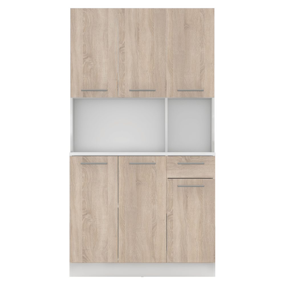Dulap de bucatarie cu sase usi, alb/stejar sonoma, PELION NEW — imaginea 7