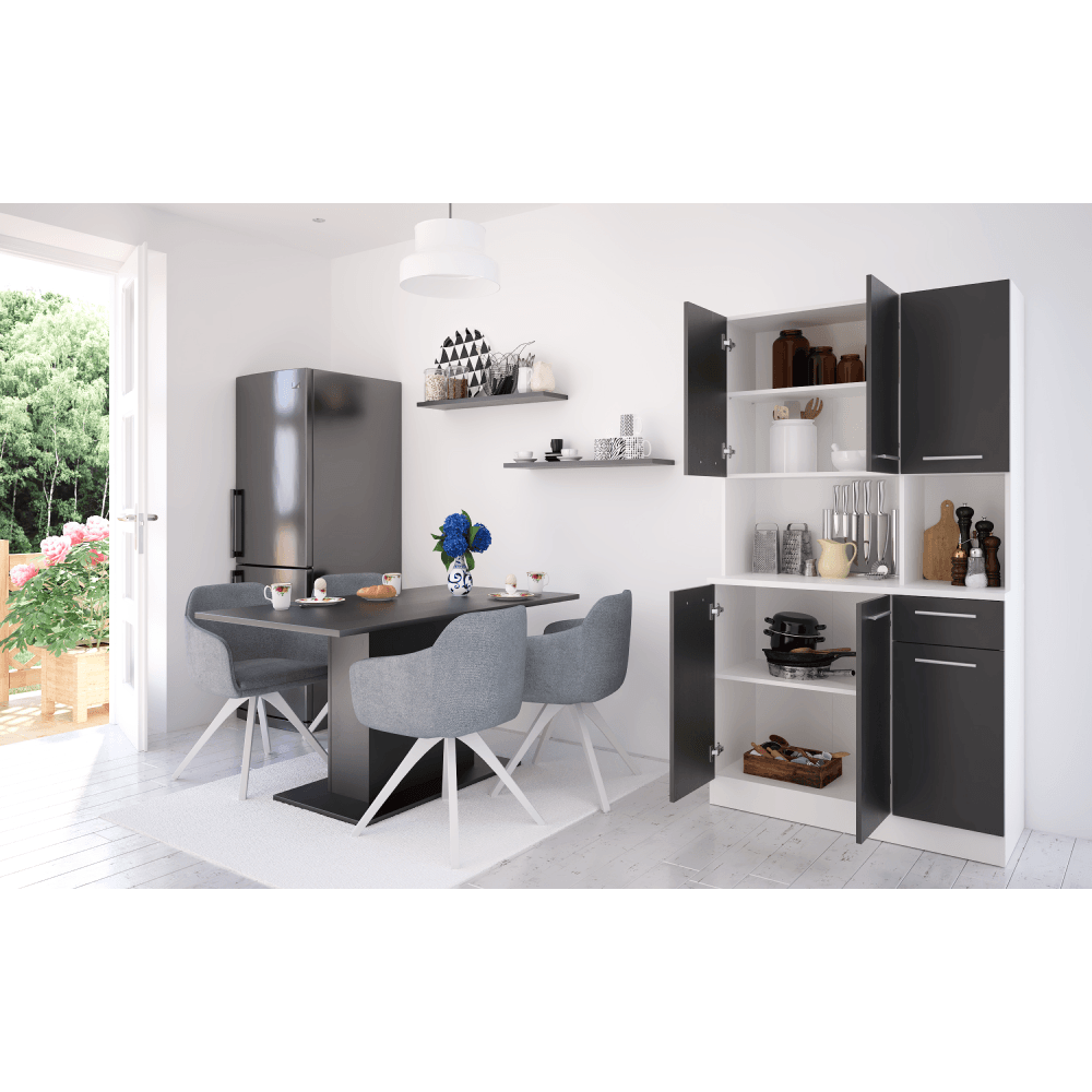 Dulap de bucatarie cu sase usi, alb/negru, PELION NEW — imaginea 8