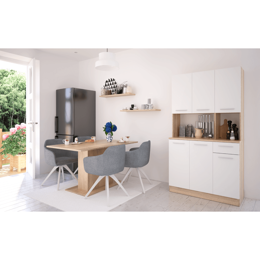 Dulap de bucatarie cu sase usi, stejar sonoma/alb, PELION NEW — imaginea 7