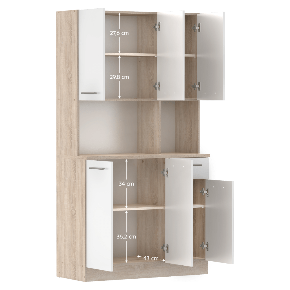 Dulap de bucatarie cu sase usi, stejar sonoma/alb, PELION NEW — imaginea 9