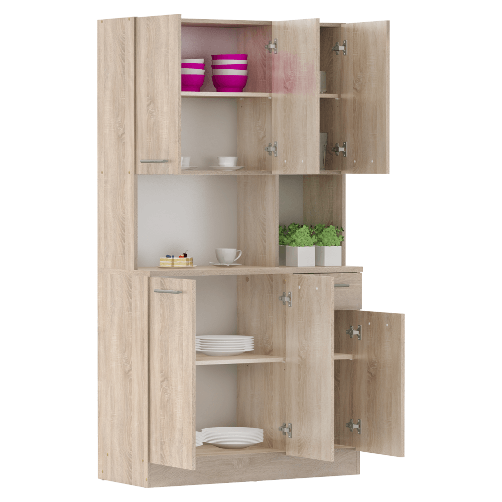 Dulap de bucatarie cu sase usi, stejar sonoma, PELION NEW — imaginea 3