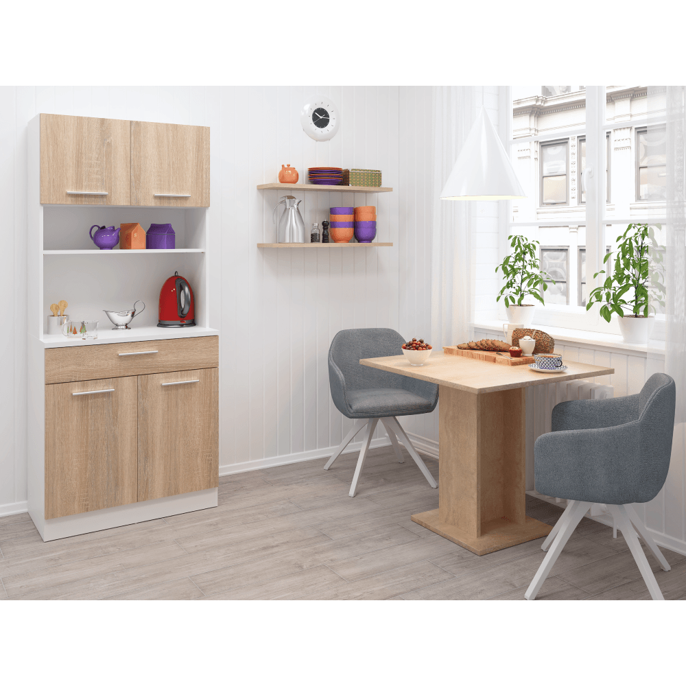 Dulap de bucatarie cu patru usi, stejar alb/sonoma, DOMIS NEW — imaginea 7