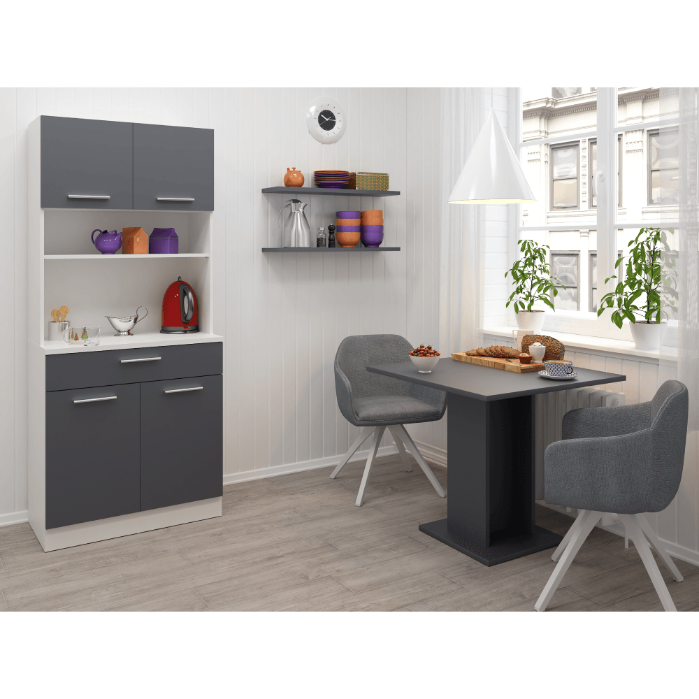 Dulap de bucatarie cu patru usi, alb/grafit, DOMIS NEW — imaginea 8