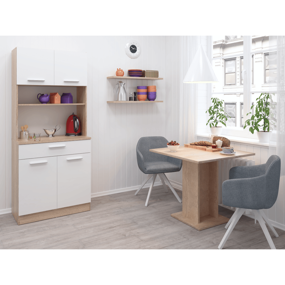 Dulap de bucatarie cu patru usi, stejar sonoma/alb, DOMIS NEW — imaginea 7