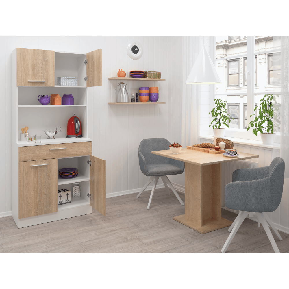 Dulap de bucatarie cu patru usi, stejar alb/sonoma, DOMIS NEW — imaginea 8