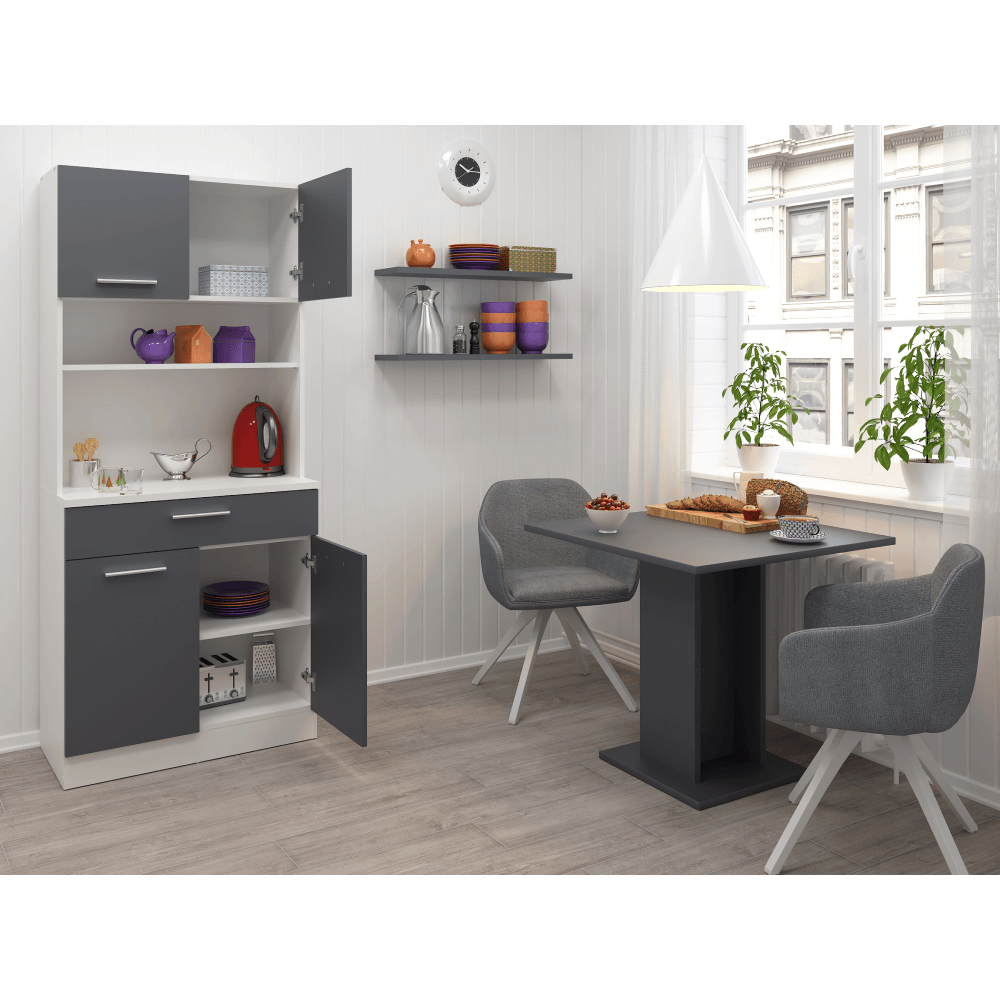 Dulap de bucatarie cu patru usi, alb/grafit, DOMIS NEW — imaginea 9