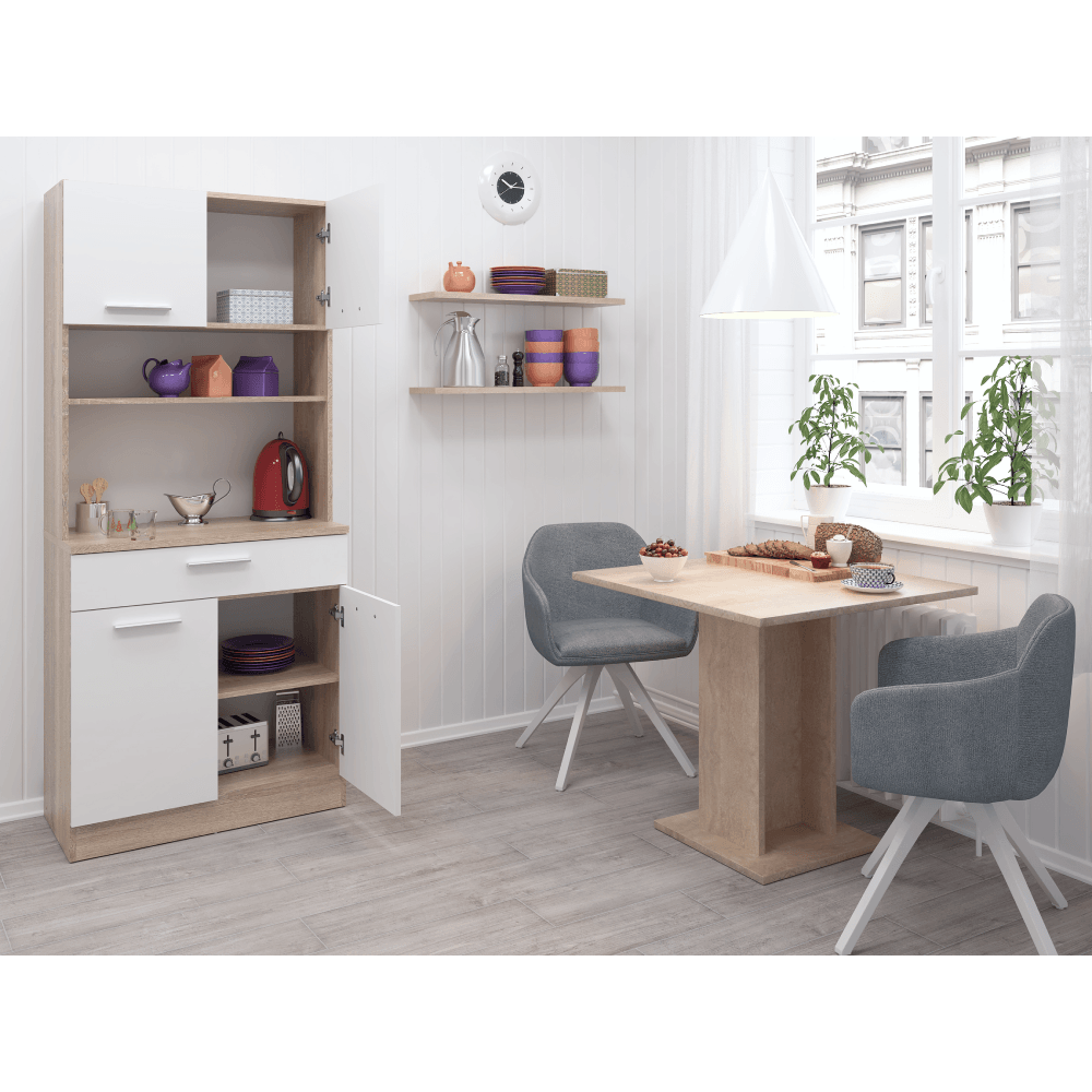 Dulap de bucatarie cu patru usi, stejar sonoma/alb, DOMIS NEW — imaginea 8
