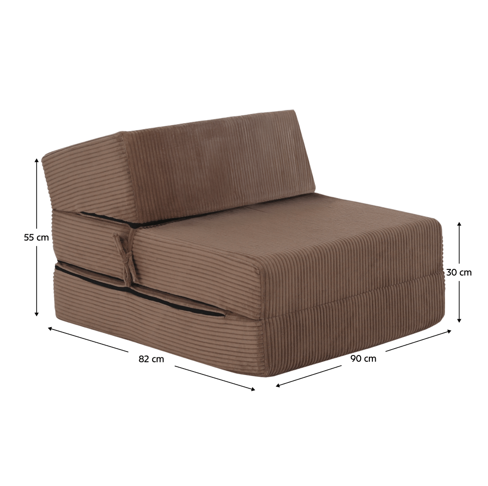 Saltea/fotoliu extensibil, 2in1, gri deschis, MALEN — imaginea 7