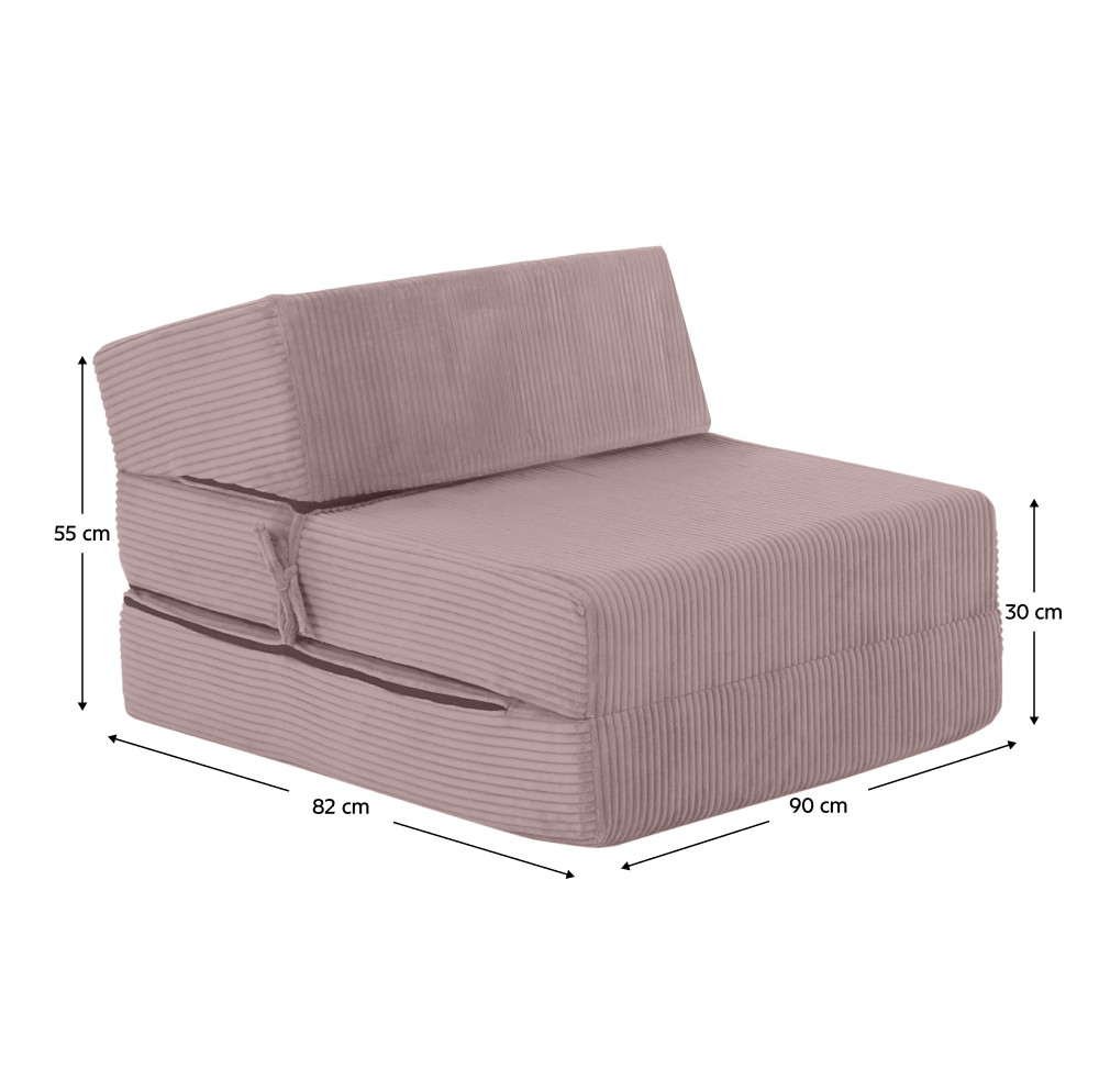 Saltea/fotoliu extensibil, 2in1, roz, MALEN — imaginea 7