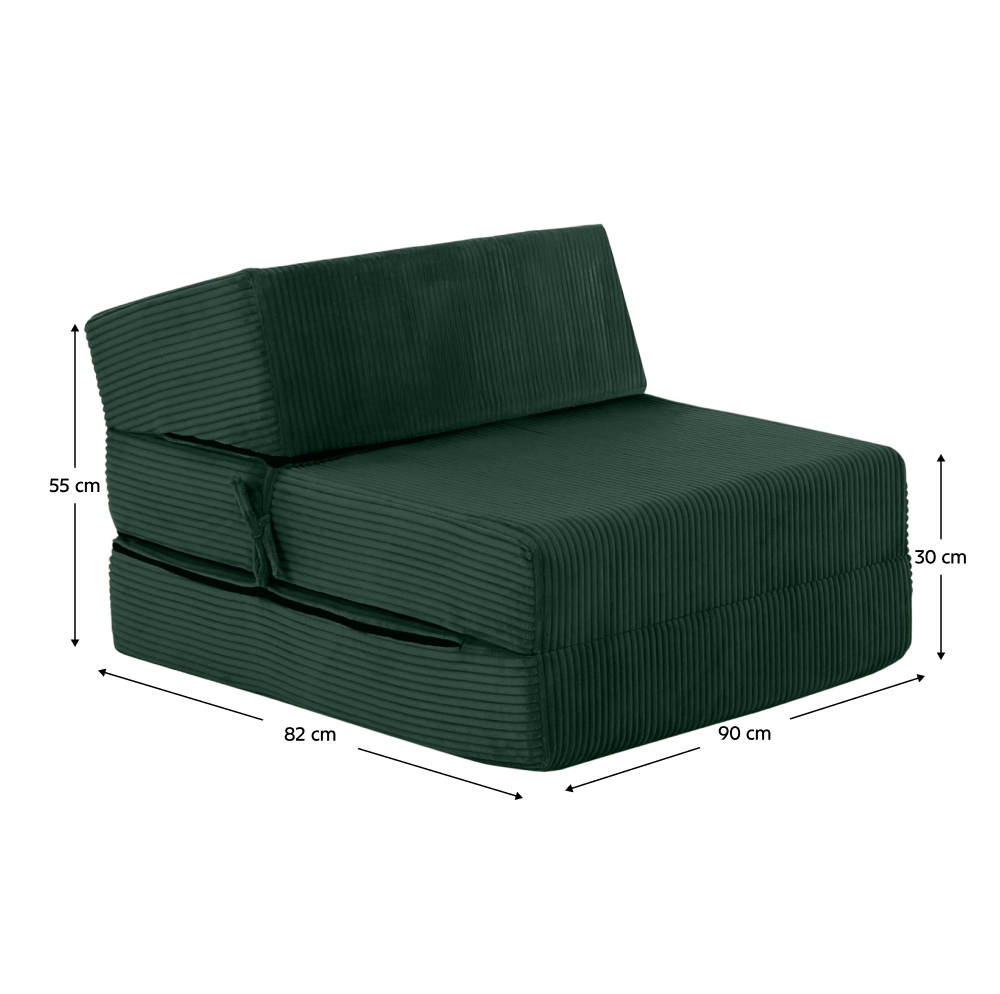 Saltea/fotoliu extensibil, 2in1, verde, MALEN — imaginea 7