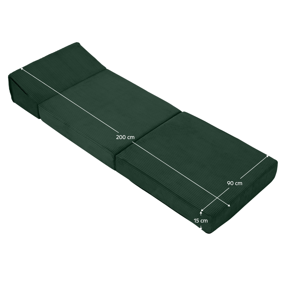 Saltea/fotoliu extensibil, 2in1, verde, MALEN — imaginea 8