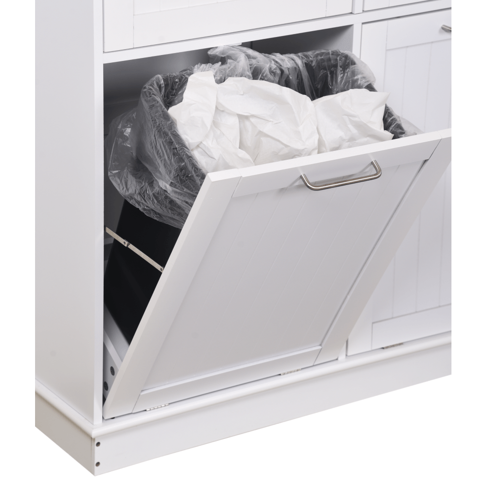Dulap basculant cu cos de gunoi, alb/bambus, DELINS TYP 2 — imaginea 7