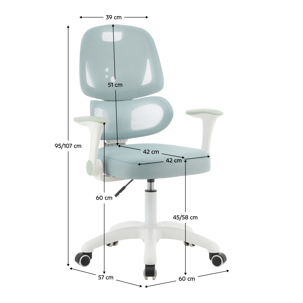 Scaun rotativ, neomint/alb, LISTER — imaginea 2