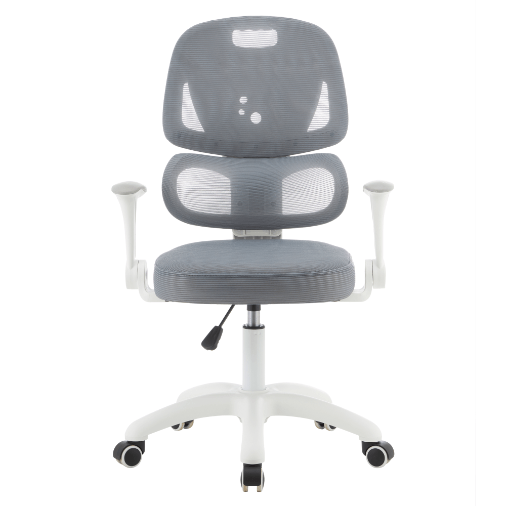 Scaun rotativ, gri/alb, LISTER — imaginea 3