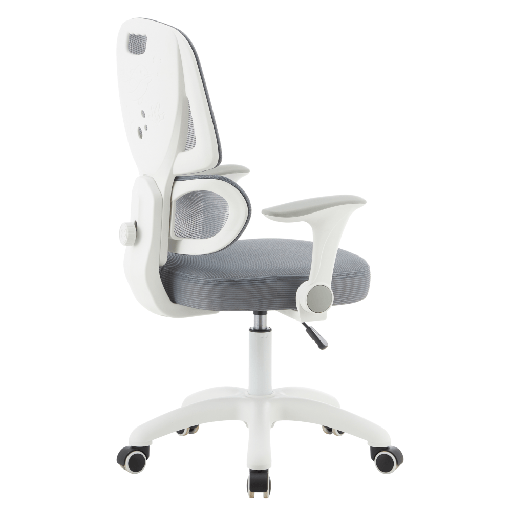 Scaun rotativ, gri/alb, LISTER — imaginea 5