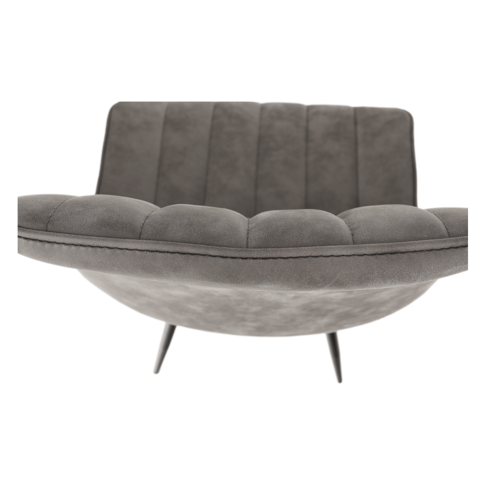Scaun, piele ecologica gri deschis/negru, HAZAL — imaginea 2