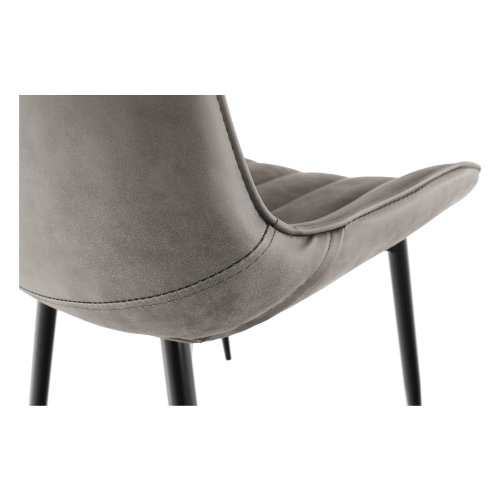 Scaun, piele ecologica gri deschis/negru, HAZAL — imaginea 3
