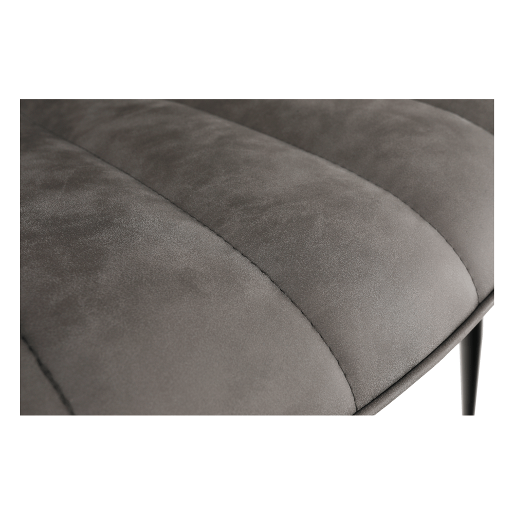 Scaun, piele ecologica gri deschis/negru, HAZAL — imaginea 4